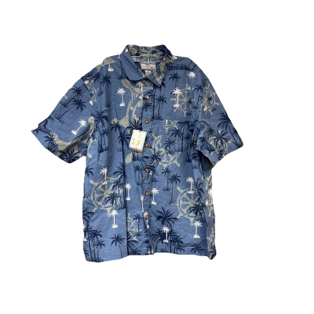 Jamaican‎ Tropical Groovy Bay button down shirt men short sleeve 2XL